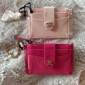 Juicy Couture Pink & Hot Pink Embossed Card Holders with Key Charm